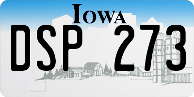 IA license plate DSP273