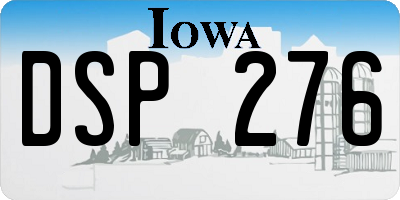 IA license plate DSP276