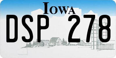 IA license plate DSP278