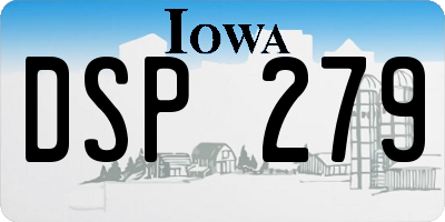 IA license plate DSP279