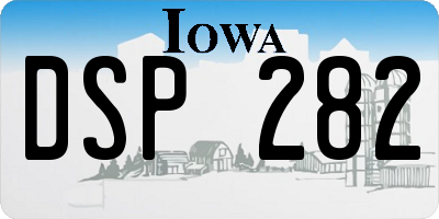 IA license plate DSP282