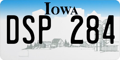IA license plate DSP284