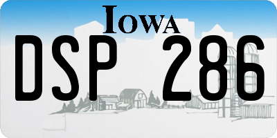 IA license plate DSP286
