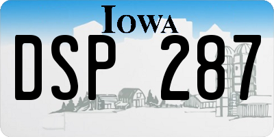 IA license plate DSP287
