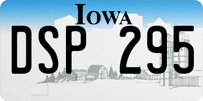 IA license plate DSP295