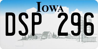 IA license plate DSP296