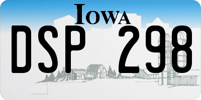 IA license plate DSP298