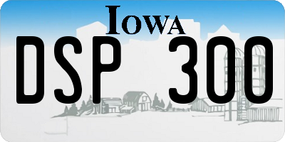 IA license plate DSP300