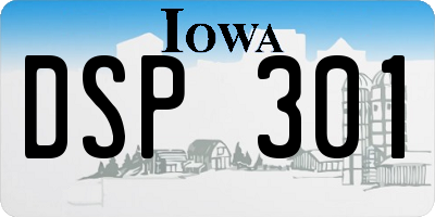 IA license plate DSP301