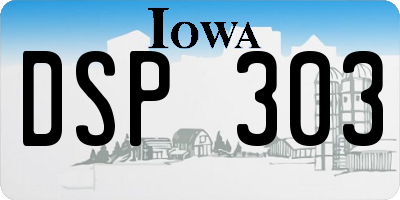 IA license plate DSP303