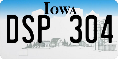 IA license plate DSP304