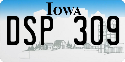 IA license plate DSP309