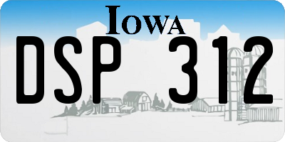 IA license plate DSP312