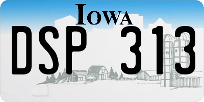 IA license plate DSP313