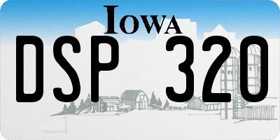 IA license plate DSP320