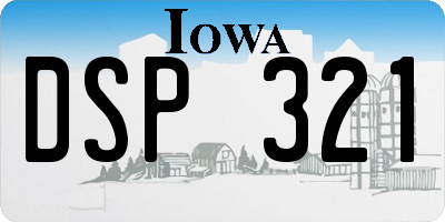 IA license plate DSP321