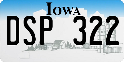 IA license plate DSP322