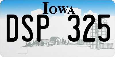 IA license plate DSP325