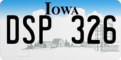 IA license plate DSP326