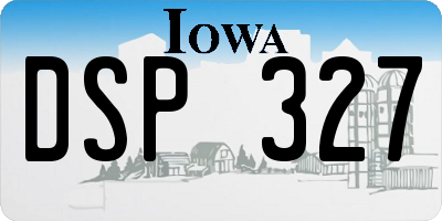 IA license plate DSP327