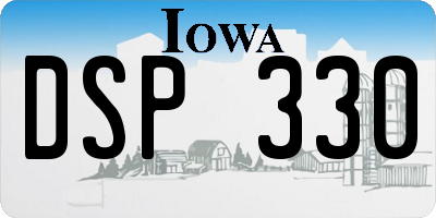 IA license plate DSP330