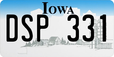 IA license plate DSP331