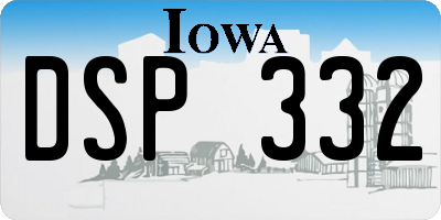 IA license plate DSP332