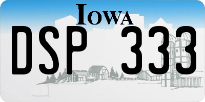 IA license plate DSP333