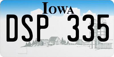 IA license plate DSP335