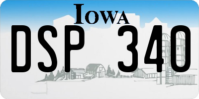 IA license plate DSP340