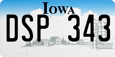 IA license plate DSP343