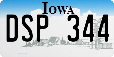 IA license plate DSP344