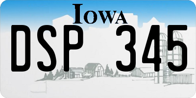 IA license plate DSP345