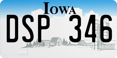 IA license plate DSP346