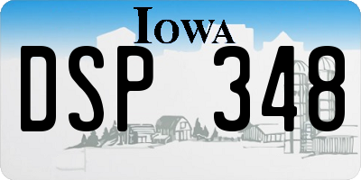 IA license plate DSP348