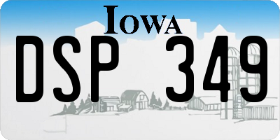 IA license plate DSP349
