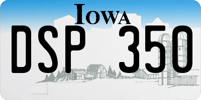 IA license plate DSP350