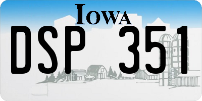 IA license plate DSP351