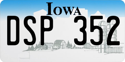 IA license plate DSP352