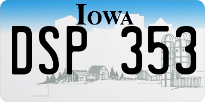 IA license plate DSP353