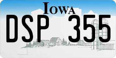 IA license plate DSP355