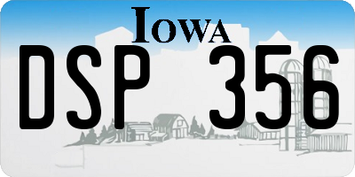 IA license plate DSP356