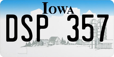 IA license plate DSP357