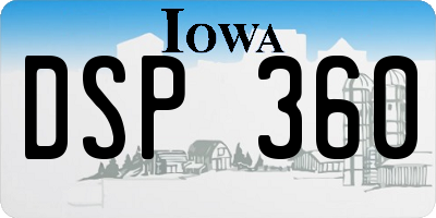 IA license plate DSP360