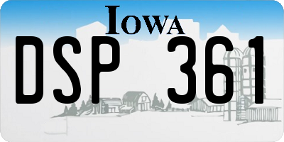 IA license plate DSP361