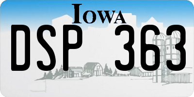 IA license plate DSP363