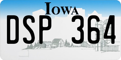 IA license plate DSP364