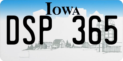 IA license plate DSP365