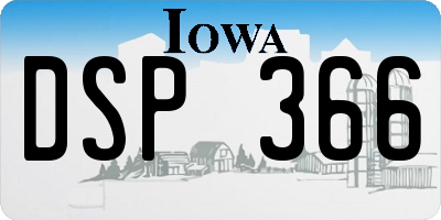 IA license plate DSP366