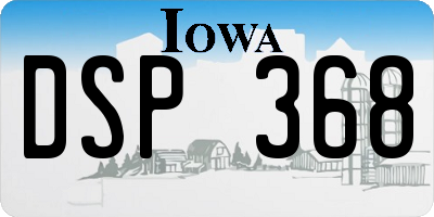 IA license plate DSP368